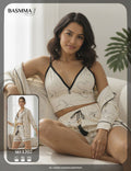 Basmma Fashion - 3-Piece Robe Sleep Set | طقم نوم 3 قطع بروب