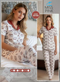 Miss Pink - Sleeping Cats Pajama Set | طقم بيجاما قطط نائمة