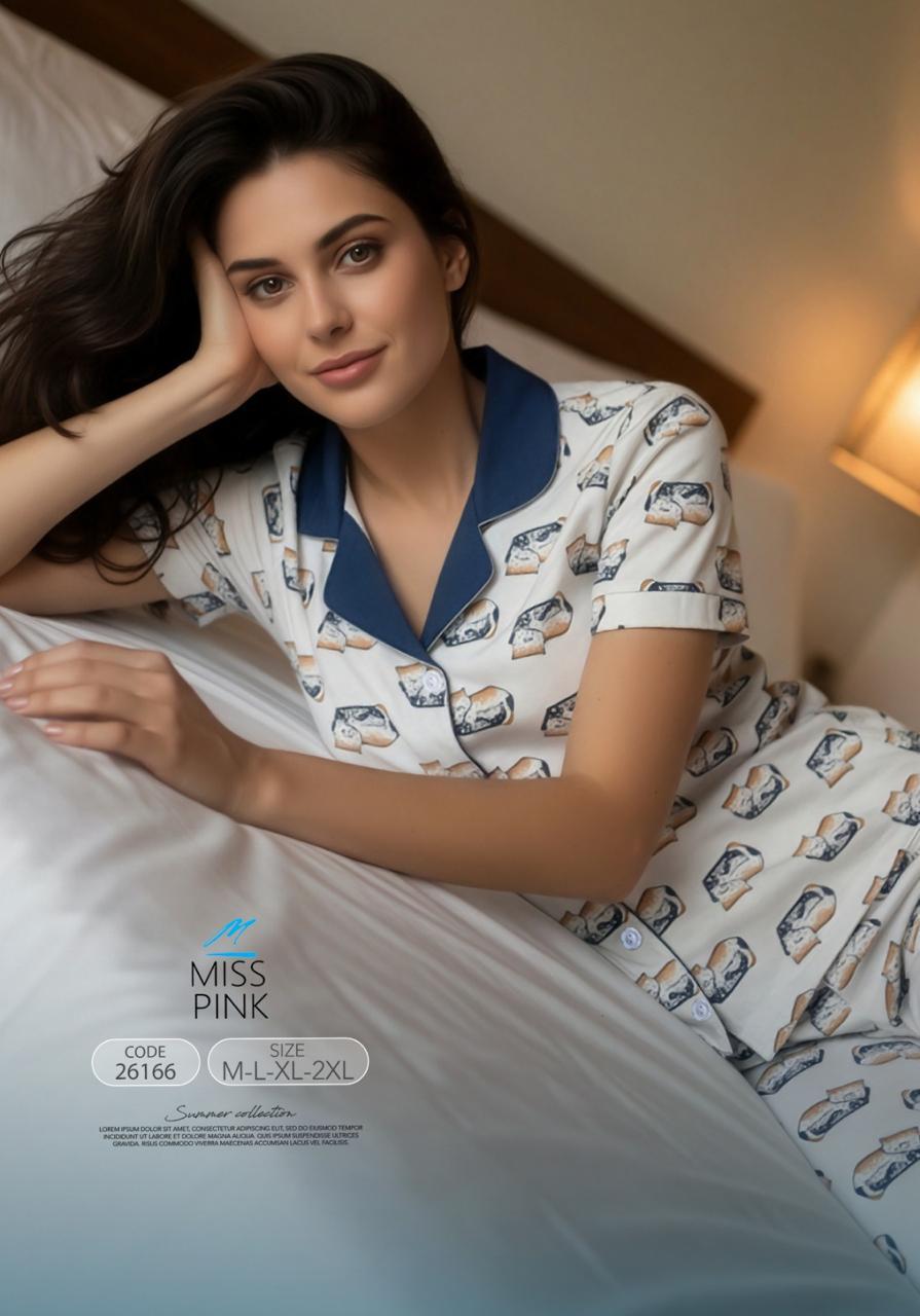 Miss Pink - Sleeping Cats Pajama Set | طقم بيجاما قطط نائمة