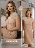 Miss Pink - Lace-Yoke Nightgown | قميص نوم بدانتيل